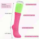 Komorebi Slouch Socks Women's Leg Warmers Cotton Knee High Soft Knit Boot Socks Colorful Scrunch Size 9-11 (Mix Neon Pink&neon Green)