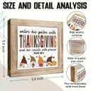 Thanksgiving Decoration, Enter His Gate with Thanksgiving Sign, Farmhouse Front Door Decor, Living Room Decors, Wooden Decorative Fall Sign, Housewarming Decors, Hostess Gift, 5.9X5.9X0.7inches