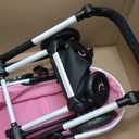 Bayer Pram Xeo Reborn Doll Stroller, Black & Pink Hearts with Matching Handbag, Convertible Jogger, Ages 3+, ys/m