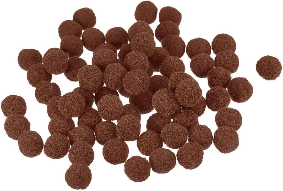 MECCANIXITY Pom Felt Balls Felting Fabric 1.5cm 15mm Dark Brown for Home Crafts Project DIY Pack of 100