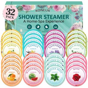 32 Pack Shower Steamers Aromatherapy Gifts for Women and Men, Bulk Shower Bombs with Essential Oils, Self Care, Spa Gifts, Birthday Gifts, Stocking Stuffers and Christmas Gifts