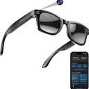 AI Smart Camera Glasses for Men Women, 4K Photography,1080P HD Video Recording,Real-Time Translation, Open-Ear Audio,Voice Assistant, Lightweight (Black Frame-Black Lens)