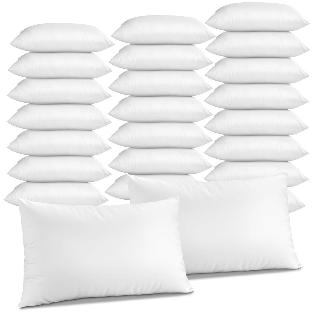 24 Pcs Queen Size Pillows, 30 x 20 Inch Bulk Hotel Pillows Standard Size for Back, Stomach or Side Sleepers Machine Washable, White (24)