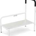 Bed Step Stool for Adults, Bedside Steps for Elderly Seniors with Non-Slip Handle & LED Light, Stable Assist Rail for High Beds