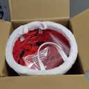 Christmas Basket for Gifts Empty Christmas Santa Claus Woven Bamboo Basket with Xams Belt Bag and Bow Ribbon for Xmas Storage Gift Snack Skep with Handle 9"x7" (Red, White)