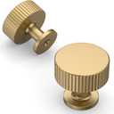 Amerdeco 10 Pack Champagne Bronze Cabinet Knobs Single Hole Cabinet Pulls 1 Inch Drawer Knobs and Pulls for Bathroom Cabinets ZH0071