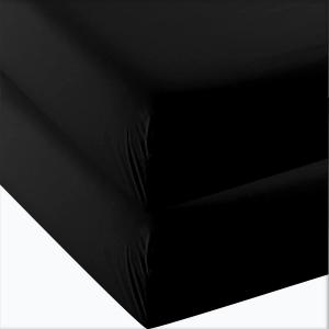 4U'LIFE 2-Pack Fitted Sheets,Prime 1800 Series, Ultra Soft & Comfortable, Double Brushed Microfiber, (Black, 2-Pack Twin)