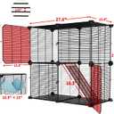 STILLCOVE Small Cat Cage Indoor: Enclosed Cat Enclosure DIY Pet Playpen Detachable Metal Wire Kennel Sturdy Crate with Hammock for Cats Kitten