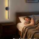 Battery Operated Wall Sconces Set of 2, Modern Wireless Wall Lights with Remote & Touch Control, 24 Inch Black Dimmable Rechargeable LED Sconce with 3 Colors & Timer for Bedroom, Living Room, Hallway