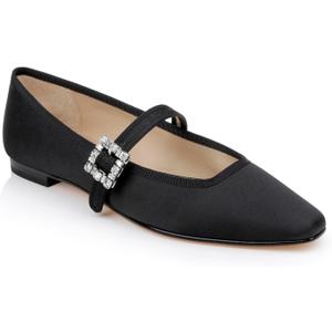 Badgley Mischka Women's Brystol Mary Jane Flat (10, Black)