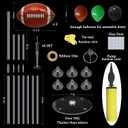 Football Game Day Balloon Stand Set - Green Brown Black Football Theme Party Decorations with 4 Balloon Stand, 35 Balloons, Pump, Ribbon & Accessories for Game Day, Sports Events, Tailgates