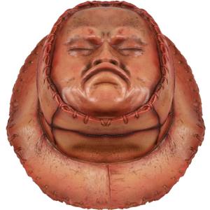 Scary Face Hat Realistic Human Face Costume Hat Brown Latex Halloween Creepy Pouting Crying Cosplay Headgear for Adult