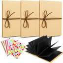 Hacaroa 4 Pack 6 x 8 Inch Accordion Scrapbook Black Pages, Small Photo Album with DIY Accessories, Stretchable Folding Hardcover Kraft Paper Memory Book Gift for Anniversary, Monther's Day, Graduation