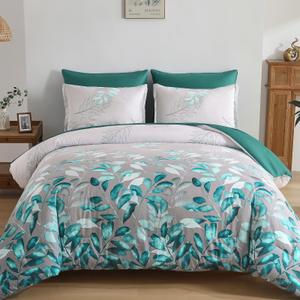 Anibedding 7 Pieces Teal Green King Comforter Set for All Season