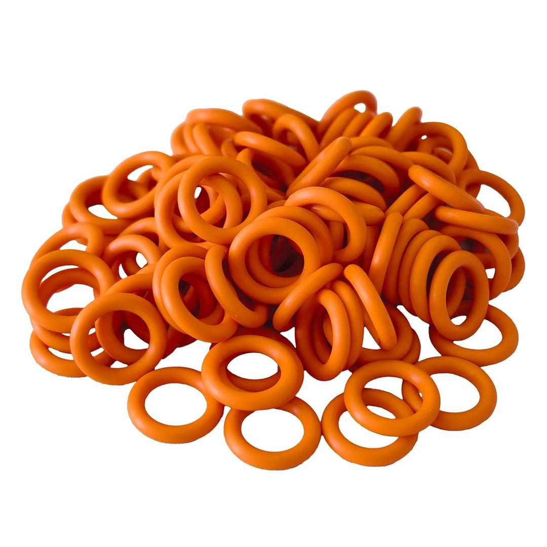100-Pack 1/4" Pressure Washer O-Rings for Quick Coupler Compatible with M22 Connectors, High Temperature & Oil Resistant Replacement Seals Kit with Reusable Storage Case (Orange)