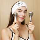 pfefe Ice Globes Facial Skin Care Tools for Women Face Eyes, Stainless Steel Face Beauty Cryo Sticks for Girls Ladies, Esthetician Supplies Cooling Spa Globes Cold Roller with Storage Case
