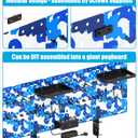 CCCEI Desk Organizer and Storage with Charging Station, Navy Blue Clamp on Table Pegboard, Gaming Standing Office Supplies Shelf Accessorie, Metal Peg Board Privacy Panels, Gifts for Men, 6FT.