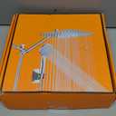 10 inch Rain Shower Head with Handheld Spray Stainless Steel, High Pressure Square Rainfall Showerhead Combo with 6 Handheld Sprayer, Detachable Shower Heads Waterfall Shower for Bathtub (Silver)