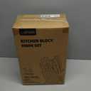 CAROTE 14 Pieces Knife Set with Block, Forged, High Carbon Stainless Steel Sharp Blade Block Knife Set, Dishwasher Safe Cutlery, Cream