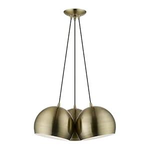 Livex Lighting 40803-01 Piedmont 3 Light 22 inch Antique Brass Multi Pendant Ceiling Light