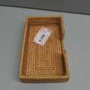Rattan Napkin Holder Rectangle, 9.5" x 5.5" x 2", Wicker Napkin Tray, Woven Guest Towel Holder for Restaurant/Kitchen/Bathroom Paper Towels for Guests