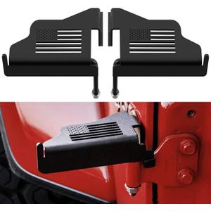 Door-off Foot Pegs for Jeep Wrangler - Exterior Door Hinge Mounted Pedal Set of 2 Metal Powdercoated Bolt On Installation,Compatible with Jeep Wrangler JK JL Gladiator JT 2007-2024