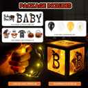 Baby first Halloween Decorations Balloons Boxes 4 Pcs Letter Blocks Transparent Box with 4 LED Light Strings - Halloween Baby Shower Party Supplies Decoration - A Baby Is Brewing Party Supplies