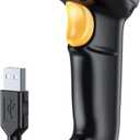 TEEMI 2D Barcode Scanner USB Wired Virtual COM Handheld Automatic QR Data Matrix PDF417 Maxi IMB bar Codes Imager Global Shutter Computer Screen Scan for Windows Mac and Linux PC POS, No Stand