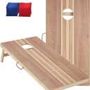 4x2 ft Solid Wood Cornhole Set with 8 Bean Bags, Regulation Size Cornhole Board Set for Adults, Cornhole Game Set for Tailgate Backyard Toss Games Indoor&Outdoor Activities