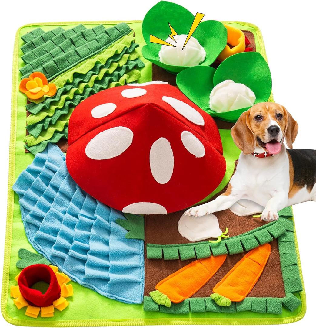 Mewoo Snuffle Mat for Dogs, 27.6" x 20 Sniff Mat Slow Feeding Mat with Squeaky for Pets, Dog Snuffle Enrichment Puzzle Interactive Dog Toys for Boredom