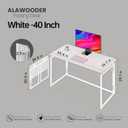 39.4" Folding Desk: No Assembly, Wood Top for Small Spaces, 39.4"W x 19.7"D