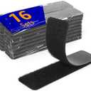 BESTAPE 64 Sets 1 x 4 inch Adhesive Hook and Loop Fastener Strips, Heavy Duty, Strong Back Adhesive, Double-Sided Hook and Loop for School, Classroom, Office, and Home Use, Black
