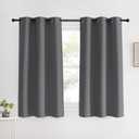 NICETOWN Grey Blackout Curtain Panels for Bedroom, 2 Panels, W42 x L60 inches, Grey, Thermal Insulated Grommet Top Blackout Draperies and Drapes