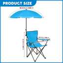 2 Pack Beach Umbrella Chairs Folding Camping Portable Beach Chairs with Canopy Shade Adults with Cup Holder Carrying Bag for Camping Hiking Travel Picnic Outdoor Events (Light Blue), 31.5 x 31.5 x 19.7 inches