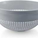 YBM HOME Deep Plastic Strainer Colander with Handle Made of Food Safe BPA-Free Plastic - Durable and Dishwasher Safe - Use for Pasta, Noodles, Spaghetti, Vegetables and More (1, Gray)