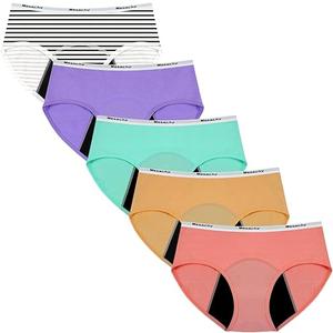Teen Girls Period Underwear for Heavy Flow High Absorbency Kids Period Panties Leakproof Soft Cotton Briefs L