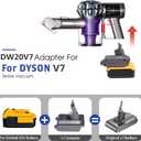 V7 Battery Adapter for Dewalt 20V Lithium Battery Converted to Replace for Dyson V7 Battery, Use for Dyson V7 Series Vacuum Cleaners Animal Absolute Fluffy HEPA Cordless Stick(Adapter ONLY)
