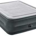 Intex 64417ED 22in Queen Dura-Beam Comfort Plush High-Rise Inflatable Air Mattress with Built in Pump for Travel and Camping, 600lb Weight Capacity