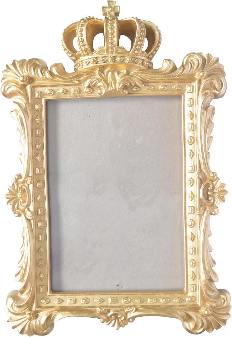 Taotenish Resin Photo Frame Crown Decorative Picture Photo Frame Gift for Friend and Family - Rectangle 7 Inch