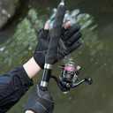 Leather Fishing Gloves for Men and Women 2 Cut Fingers Flexible Great for Photography Fly Fishing Ice Fishing Running Touchscreen Texting Cycling Walking (Large)