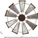 Vintage Galvanized Metal Windmill Wall Decor,Iron, 36 Inch