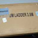 12.5FT Telescoping Ladder, Aluminum extendable Ladder, Retractable Extension Ladder for Home and Outdoor Work, Load Capacity 330 pounds