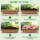2 Pack 24 Inch Coco Liners for Planters - Coconut Liners for Planters Window Box Liners Coconut Fiber Planter Liner for Flowers Durable Natural Coconut Planter Liners for Outdoor Decor