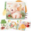 hahaland Baby Books 0-6 Months, Tummy Time Sensory Toys 6 to 12 Month Touch Feel Textured Crinkle Book Baby Shower Birthday Gifts for Boys Girl 0 3 6 9 12 Month Travel Toys
