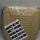 Motor Trend Seat Covers for Cars Trucks SUV, Faux Leather Full Set Beige Padded Car Seat Covers with Storage Pockets, Premium Interior Car Seat Cover, Pack of 1