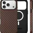 For iPhone 17 Pro Max Case Cute Polka Dot Phone Case Compatible with MagSafe, Dual-Layer Shock Protection (Hard PC + Silicone) - Aesthetic Protective Phone Cover for Women Girls, Brown