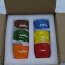 Ceramic Espresso Cup set, One Shot Coffee Cups, Double Walled Tiny Cofffee Mugs Demitasse for Espresso, Porcelain Coffee Mugs Set (6 Color Assortment - 6pc - 2oz)