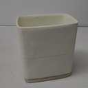 Polytree Bathroom Trash Can 1.8 Gallon(7 Liter) Small Kitchen Garbage Can,Decor Wastebasket for Bedroom Office,Resin Hand-Carved Leather Beige