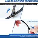 Reusable Zip Ties 8 inch 100 Pack with Wire Cutters, Adjustable Releasable Cable Ties 50lbs Tensile Strength, Self-Locking Nylon Ties for Home, Office, Garden, Workshop, Industrial Use