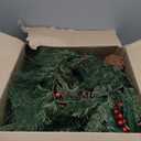 WBHome Real Touch Mixed Evergreen with Pinecones Foliage Prelit Garland, Winter Greenery Garland for Christmas Holiday Seasonal Outdoor/Indoor Home Decor Mantle, 6FT Long